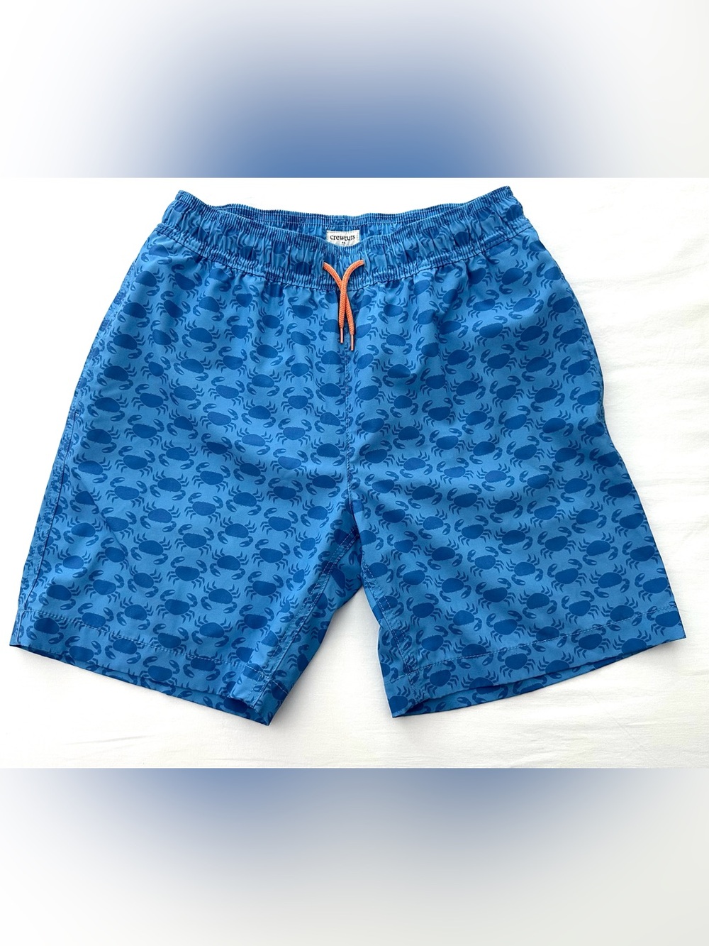 J.crew Crew Cuts Boys Drawstring Swimsuit Lined Blue Crabs- Size 16